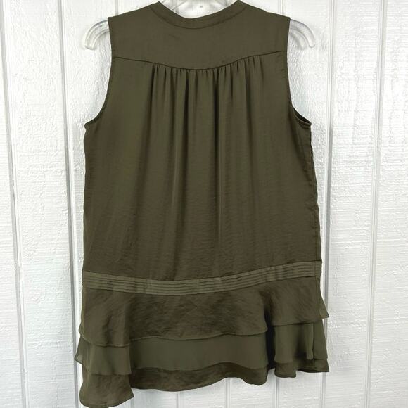 Banana Republic Women Sleeveless Blouse Top Olive Green Witchy Fall Size Small - Picture 5 of 5